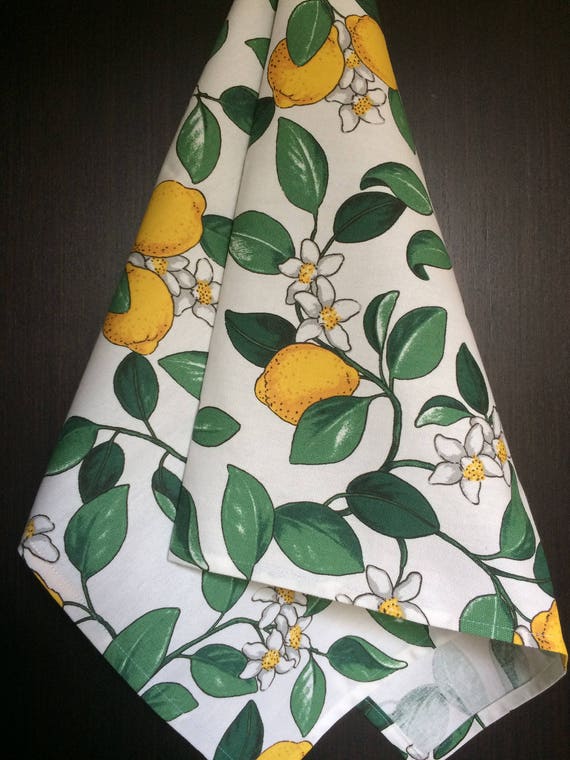 Kitchen Towel Tea Towel  Dish Towel - Scandinavian Cotton fabric  - Yellow Lemons
