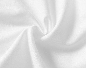 Plain cotton sateen fabric - White - 100% cotton - 153 cm wide