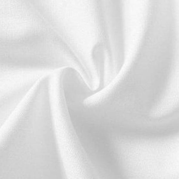 Plain cotton sateen fabric - White - 100% cotton - 153 cm wide