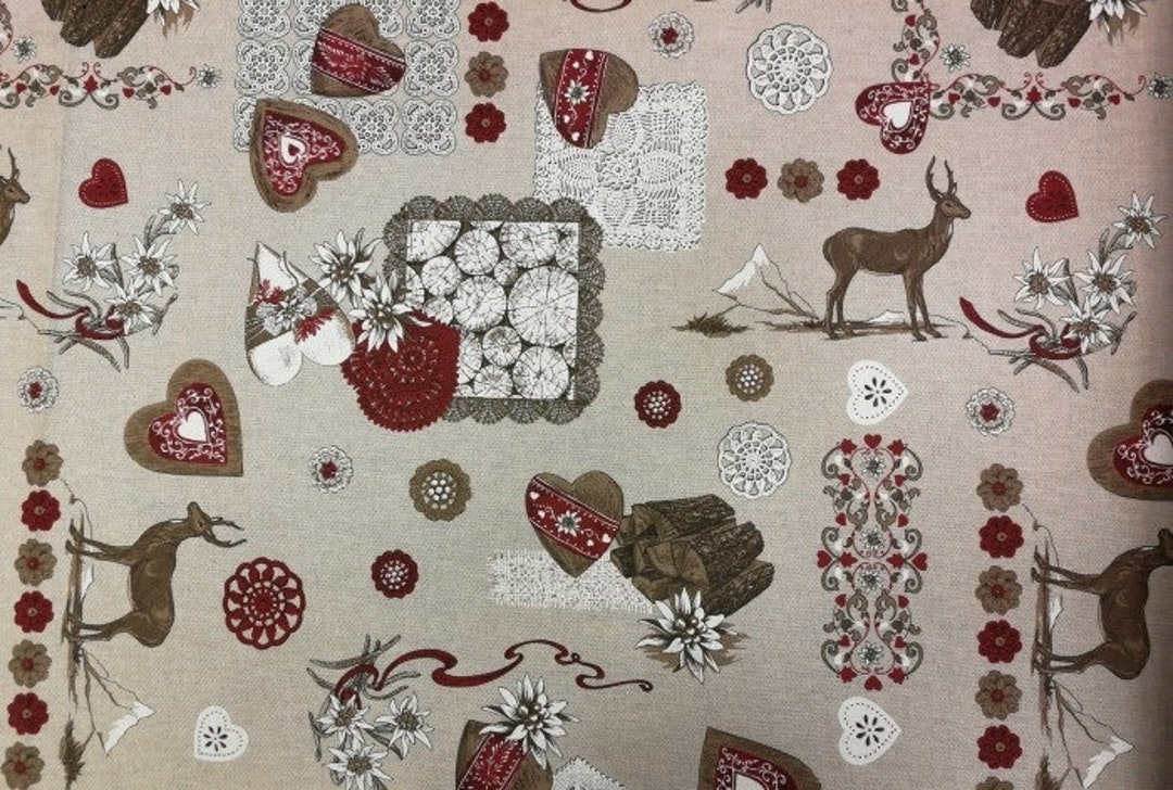 Weihnachtstischläufer Creme-rot-gold – Oval Ca. 40x90 Cm, Leinenoptik, Bestickt Mit Glöckchen & Kerzen