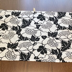 Floral Kitchen Towel Tea Towel Dish Towel Black and White Scandinavian cotton image 8