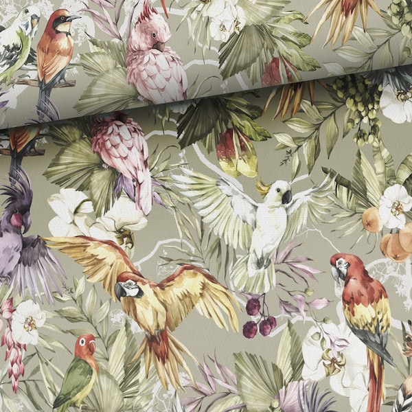 Parrot fabric Bird fabric Premium cotton fabric for sewing and quilting 155 cm wide
