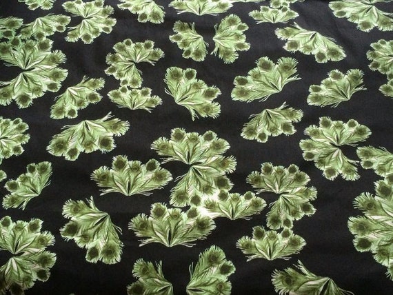 Scandinavian Cotton fabric Peackock Feather - Heavy Cotton - 100% Cotton - 59 inches (150 cm) wide