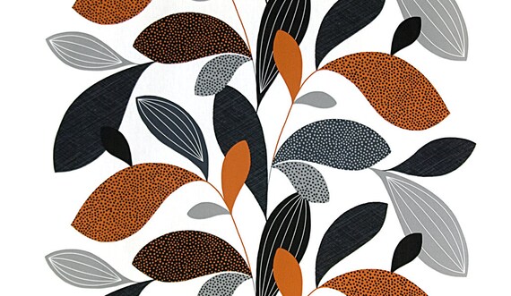 Cotton Tablecloth Burnt Orange Floral Leaves Round Tablecloth Oval tablecloth Rectangle tablecloth