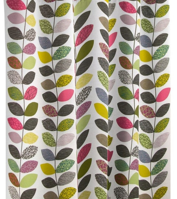 Curtains Cafe Curtains Kitchen Valance Panels  Colourful Leaves Geometric Leaves print  Plants
