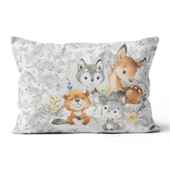 Panel S/L Mountain Spring, Forest Animals, Baby animals Woodland cotton fabric