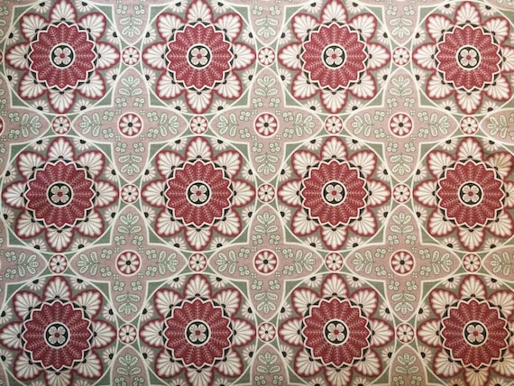 Scandinavian cotton fabric Geometric Mandala Pink Gray - 59 inches (150 cm) wide