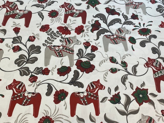 Curtain Panel Kitchen Valance Cafe curtain Kitchen Curtain Dala Horse Curtain