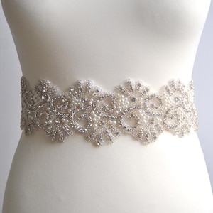 3&quot; wide Pearls Crystal Bridal Sash Wedding Dress Sash Belt Rhinestone Sash Bridal Belt Bridesmaid Bridal Wedding dress sash - Sisi pearls