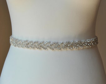 Stunning Crystal Bridal Sash,Wedding Dress Sash Belt, Rhinestone Sash, Crystal Bridal Bridesmaid Sash Belt, Bridesmaid Gift - LUNA