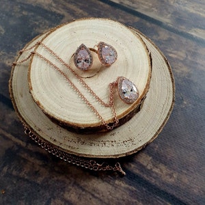 ALEXA Teardrop Stud Earrings , Gold Rose Gold Stud Earrings White Crystal Wedding Bridal earrings Bridesmaid Gift Teardrop Stud Earrings