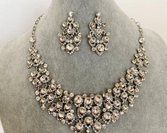 Bridal Jewelry Set CELINE Wedding Jewelry Sets for Brides Chandelier Bridal Necklace Earrings Set Drop Crystal Jewelry Vintage Bridesmaids