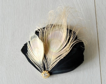 Feder Fascinator Pfau Haarspange, 1920er Jahre Strass Kopfschmuck, Brautjungfer Haarschmuck Kopfschmuck Haarkamm, Abschlussball Hochzeit Fascinator
