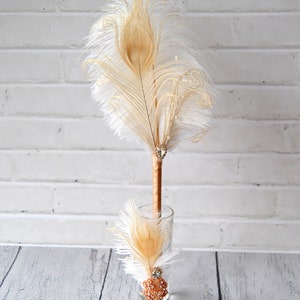 Wedding Ostrich Feather Pen Ivory Feather Pen Wedding Signing Great Gatsby alternative Peacock Guest Book Pen Wedding Reception Accessories