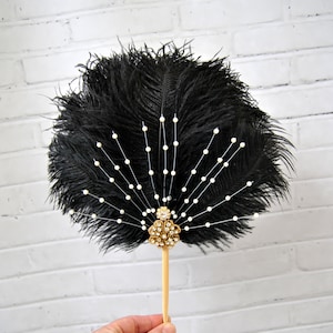 Plume noire dorée pour gâteau Great Gatsby des années 1920 Wedding Cake Topper personnalisé pour gâteau autruche paon de mariage