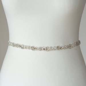 Thin Bridal Sash Belt, Wedding dress Bridal Sash, rystal Rhinestone Bridal Bridesmaid Sash Belt, Bridesmaid Crystal dress sash gift