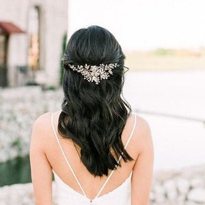 Bridal Pearl Hair vine Comb ROSA , Gold Silver Wedding Hair Comb vine, Hair Chain Bridal hair jewellery, headpiece 1920s Bridal Headpiece
