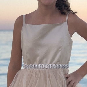 Flower girl Rhinestone Sash, Crystal girl dress Sash, Flower Girl baby Wedding Rhinestone baby Sash Belt, Flower girl crystal dress sash