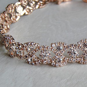 Rose Gold all around Thin Dress Sash Belt, crystal Wedding dress Bridal Sash Rose Gold Rhinestone Bridal Bridesmaid Sash Belt