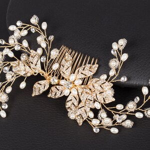 DAFNE Braut Tiara Hochzeit Kristalle Haarkamm
