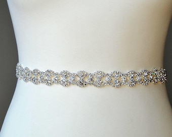 Crystal thin Dress Sash Belt, crystal Wedding dress Bridal Sash,Wedding Rhinestone Sash, crystal Bridal Bridesmaid Sash Belt gift