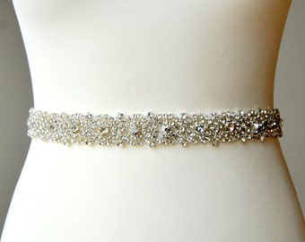 Flower girl Rhinestone Sash, Wedding dress Bridal Sash, Flower Girl baby Wedding Rhinestone Baby Girl Sash Belt, Wedding dress sash