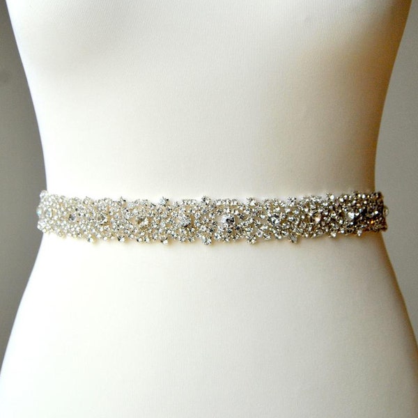 Flower girl Rhinestone Sash, Wedding dress Bridal Sash, Flower Girl baby Wedding Rhinestone Baby Girl Sash Belt, Wedding dress sash