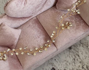 IDA Silver Brudhårslinga Kristall Kam Bröllopshårslinga Silver Guld Slöja Hårkedja Brudhår 1920-talssmycken Huvudbonad Hårsmycke