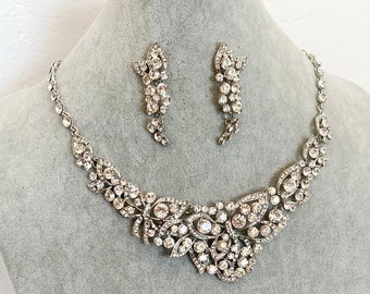 Bridal Jewelry Set MANDY Wedding Jewelry Sets for Brides Chandelier Bridal Necklace Earrings Set Drop Crystal Jewelry Vintage Bridesmaids