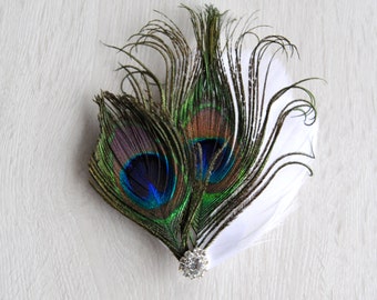 Feder Fascinator Pfau Haarspange, 1920er Jahre Strass Kopfschmuck, Brautjungfer Braut Haarschmuck Kopfschmuck, Abschlussball Party Hochzeit Fascinator