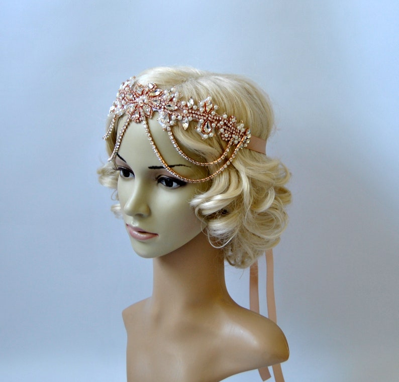 New! Kate Rose Gold Rhinestone Hat Band