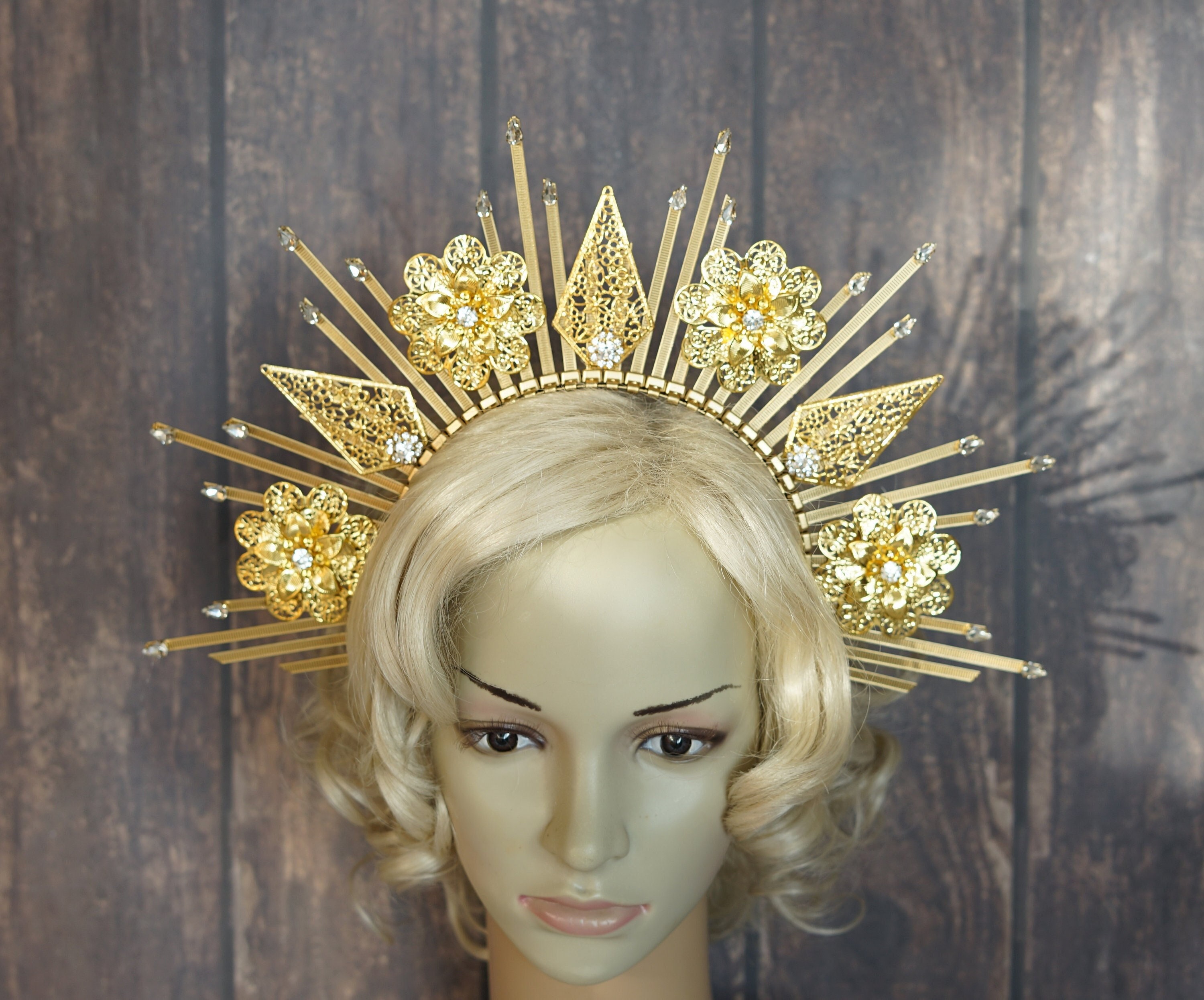 Star Gold Halo Crown, Rhinestone Halo Crown, Crystal Halo