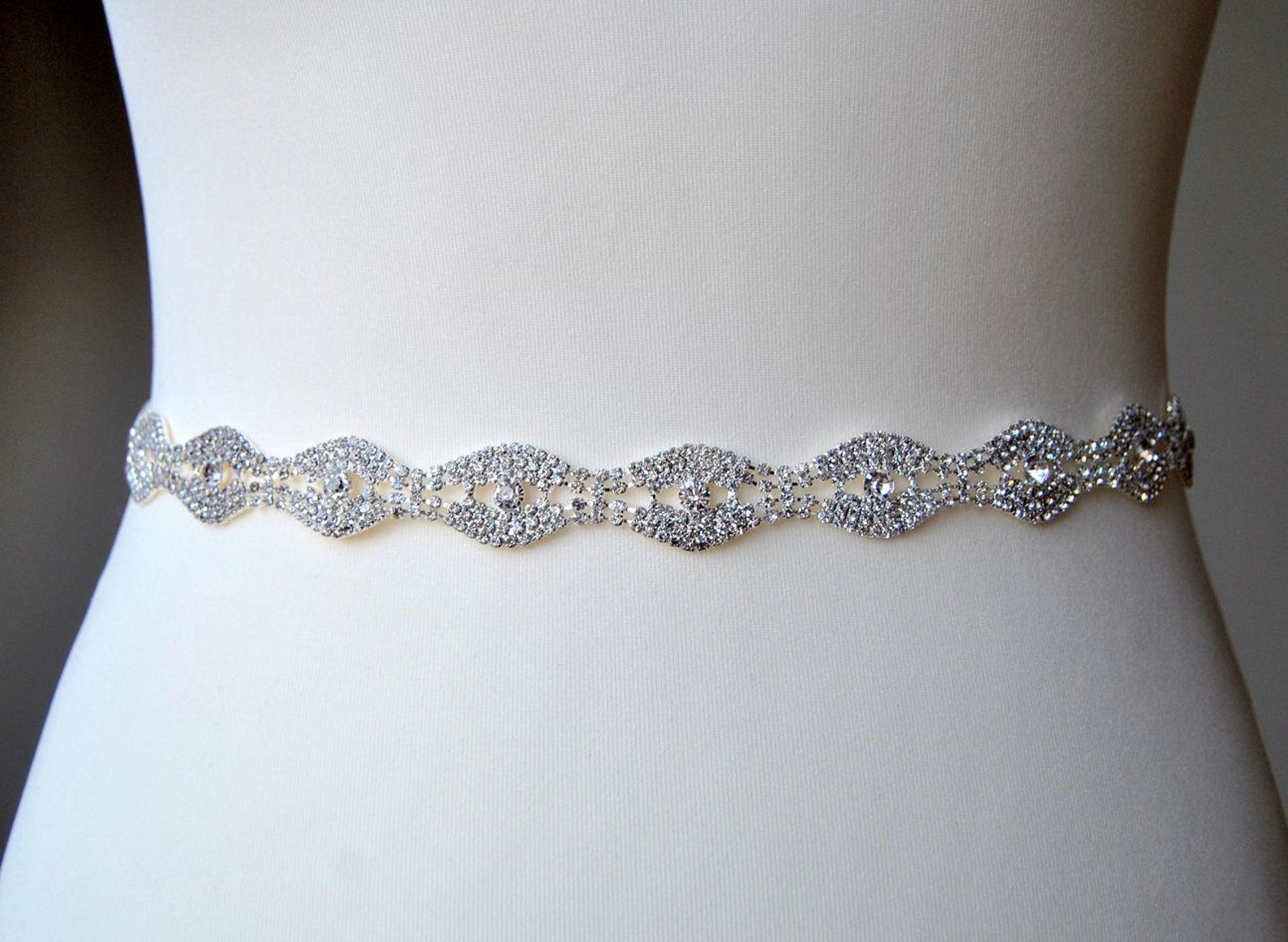 thin rhinestone belt