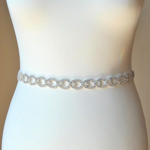Thin Rhinestone Belt Bridal Sash Bridesmaids Belt Crystal Wedding Sash Rhinestone Sash Belt, Bridesmaid Gift - TEMIDA