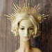 Gold Halo Crown, Fashion Headband Goddess headdress Halo Crown Star Crystal Rhinestone Gold Halo Spiked Headpiece Sunburst Crown gift