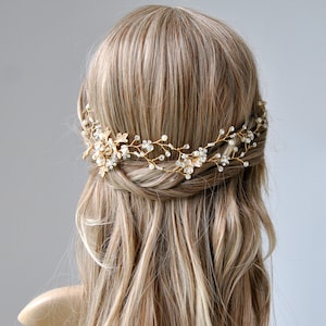 Bridal hair piece CASSIE Bridal hair vine Bridal Hair Accessories Wedding Hair boho bride hair clip, Crystal Bridal hair comb headpiece
