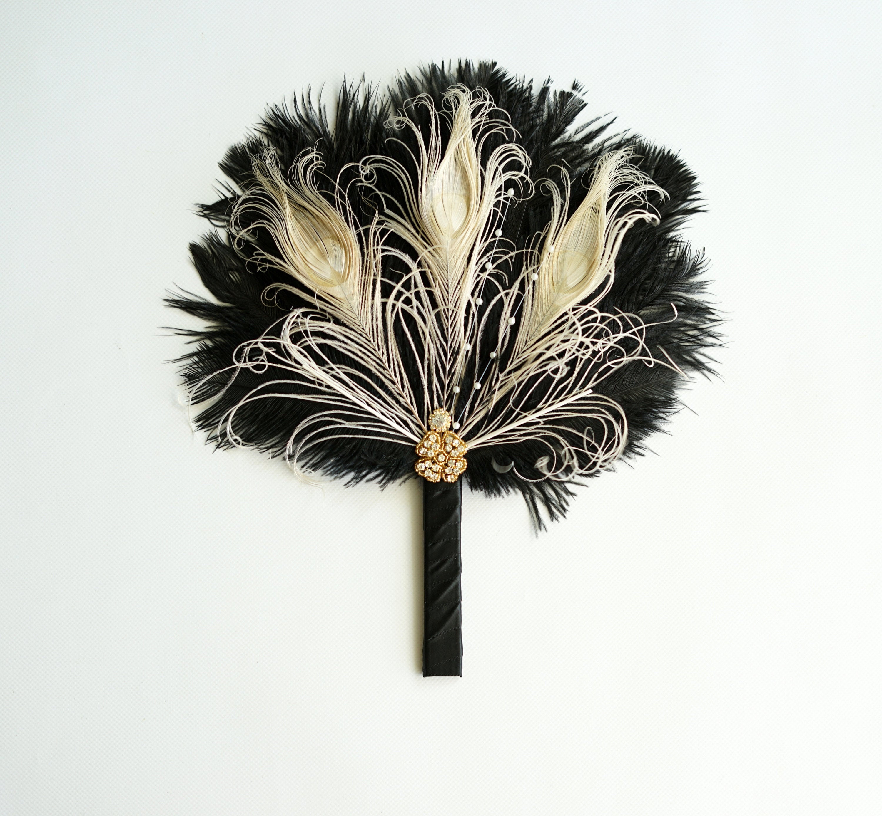 Ostrich Feather Bridal Fan