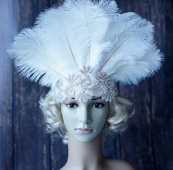 Copricapo di carnevale di piume Gatsby fascia per capelli, fascia
