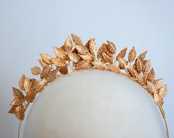 Wedding Leaf Headband. Greek Goddess Leaf Crown, Leaf Tiara,Boho Wedding Tiara, Wedding Headpiece, Gold Leaf Tiara, Woodland Bridal Crown