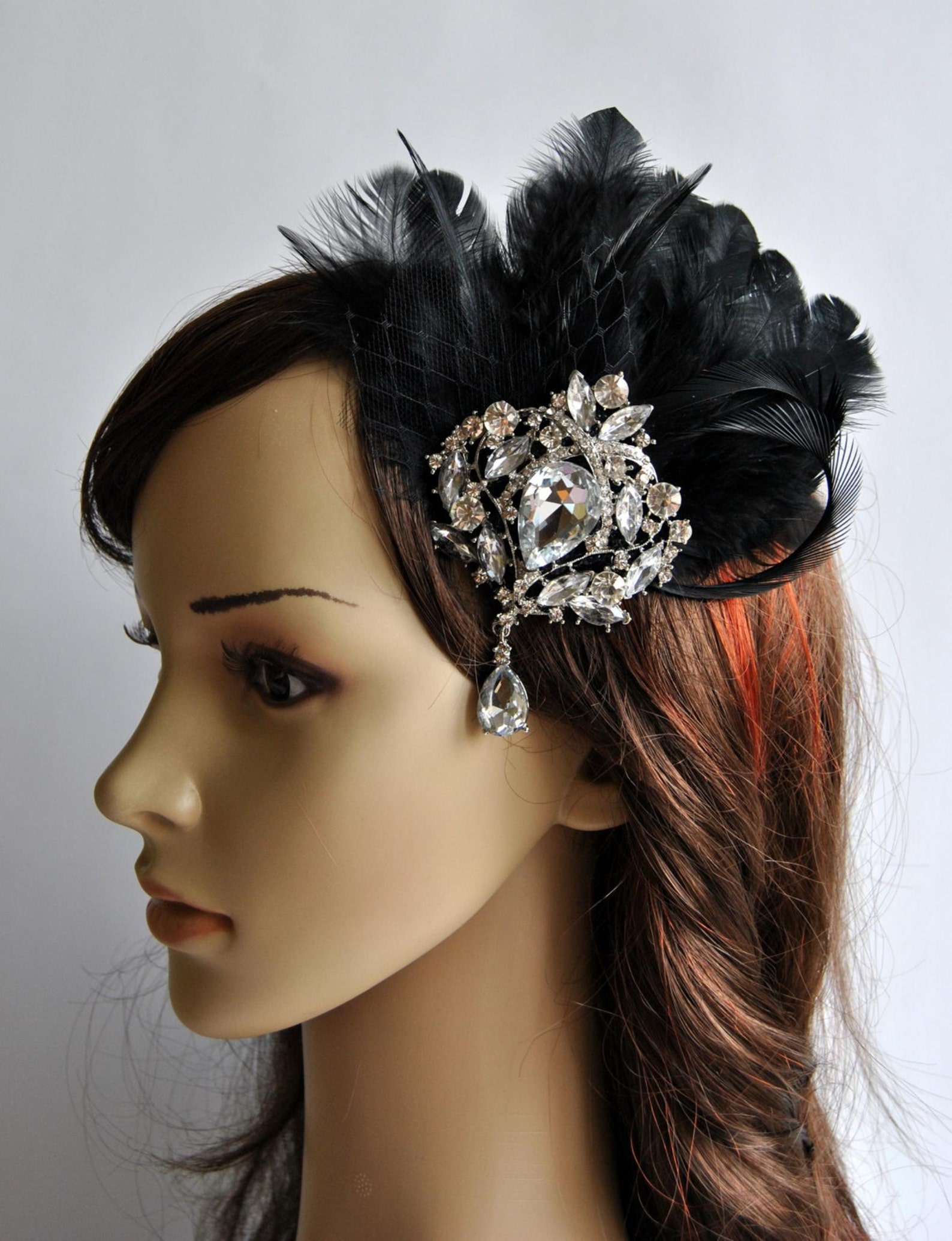 rhinestone flapper headpiece