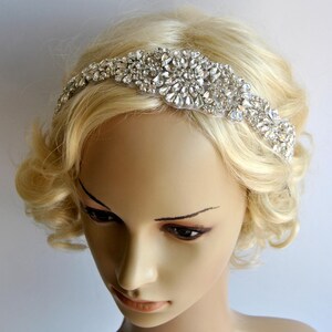 Glamour Luxury Rhinestone flapper Gatsby Headband, Wedding Headband, Crystal Headband Bridal Headpiece, 1920s Flapper headband image 3