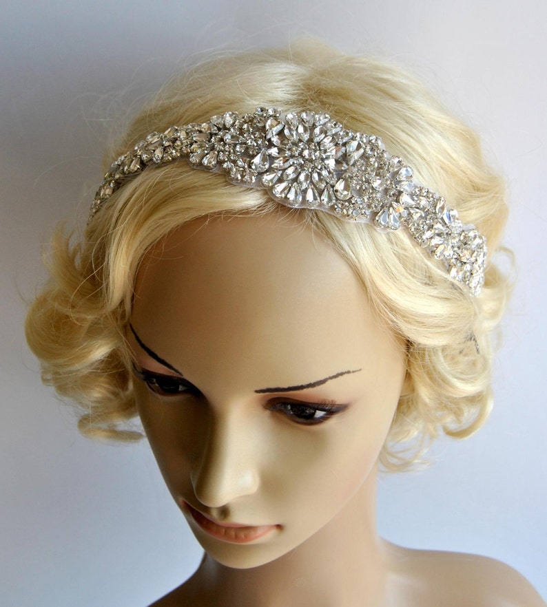 Glamour Luxury Rhinestone flapper Gatsby Headband, Wedding Headband, Crystal Headband Bridal Headpiece, 1920s Flapper headband image 3