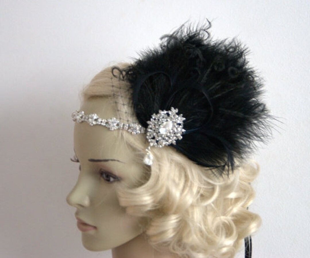 rhinestone flapper headpiece