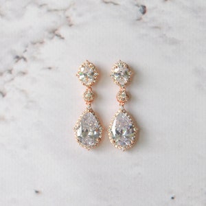ANDREA Brautohrringe, Kristall Ohrringe, Swarovski Ohrringe, Brautjungfern Geschenk, Kristall Ohrstecker, Hochzeitsschmuck