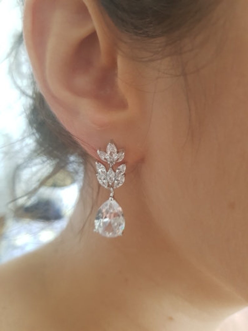 Vicky Earring VICKY Crystal Bridal Earrings, Wedding Earrings, Wedding Jewelry, Long ...
