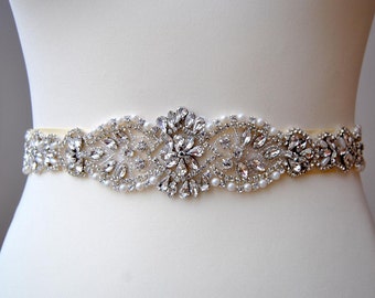 Bridesmaid Gift Crystal Luxury Bridal Sash,Wedding Dress Sash Belt,Pearls Rhinestone Sash Long Rhinestone Bridal Bridesmaid Sash Belt