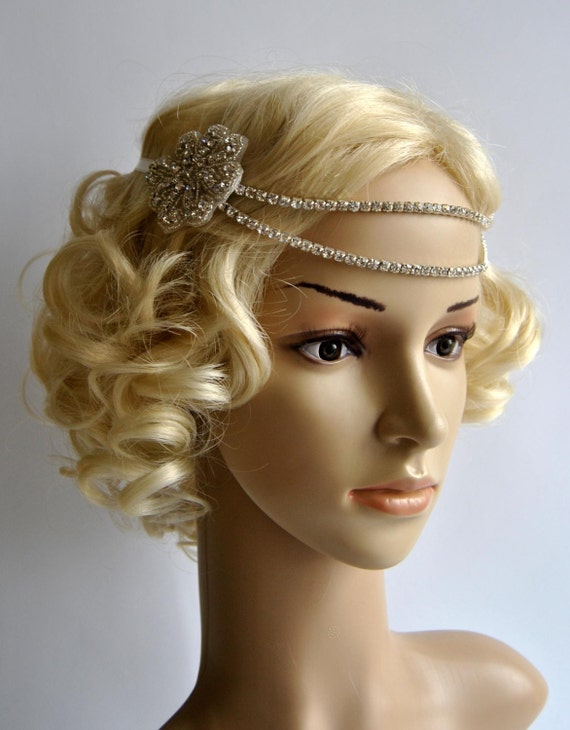 Bridal Rhinestone Headband 1920s The Great Gatsby Flapper Etsy