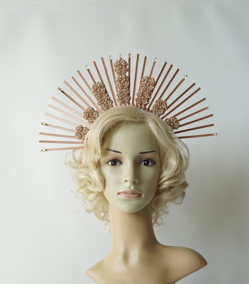 Crystal Gold Halo Crown Fashion Headband Halo Goddess Etsy