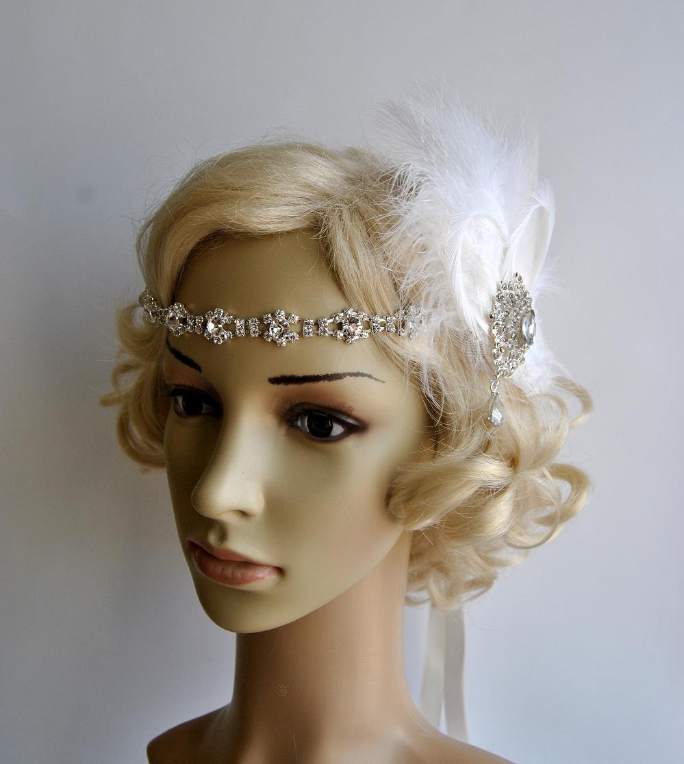 rhinestone flapper headpiece