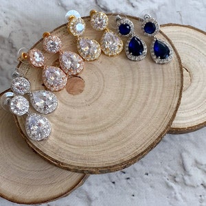 ANNA Crystal Bridal Earrings, Wedding earrings, Stud Earrings, Boho Bridal earrings, Bridesmaids Earrings, Swarovski Wedding Jewelry